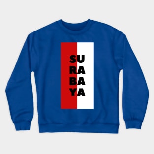 Surabaya City in Indonesian Flag Vertical Crewneck Sweatshirt